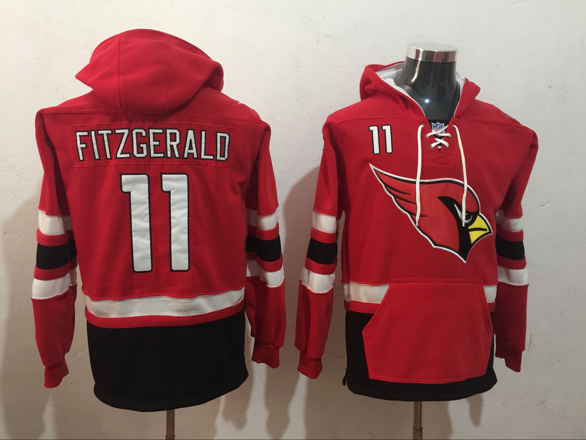 Men NFL Nike Arizona Cardinals #11 Fitzgerald red Sweatshirts->nfl sweatshirts->Sports Accessory